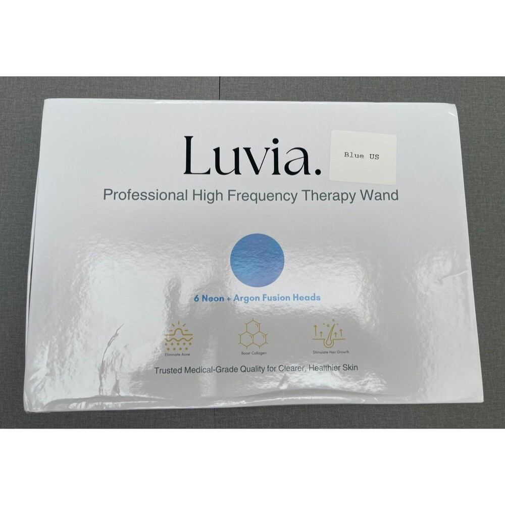 Luvia Beauty Professional High Frequency Therapy Wand Blue/ Clear NEW